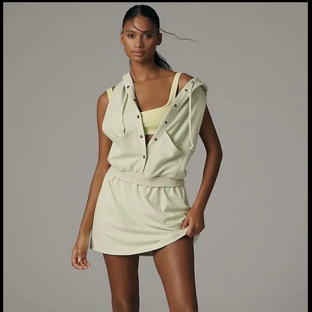 Daily Practice Anthropologie Green Sleeveless Hoodie Dress Casual‎ Athleisure M - Picture 2 of 16